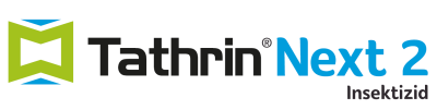 Tathrin Next 2 Insektizid Logo in Schwarz und Blau mit grünem Symbol