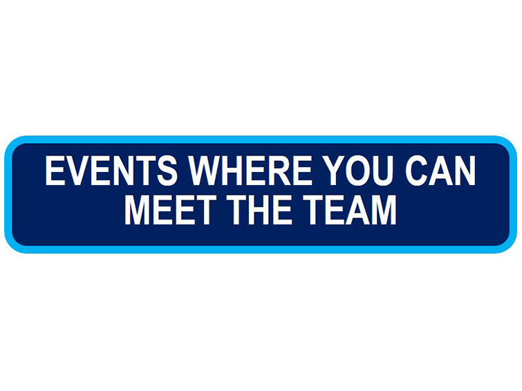Events where you can meet the team