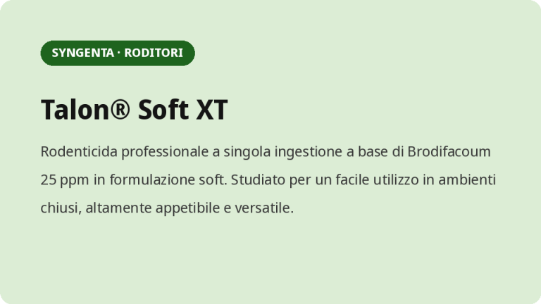 Grafica con testo “Talon® Soft XT” e descrizione del prodotto su sfondo verde chiaro