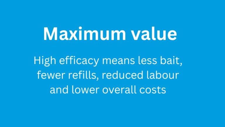Graphic with “Maximum value” and text about efficiency, fewer refills, reduced labour, lower costs