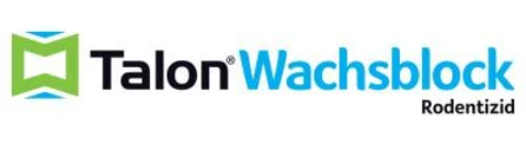 Logo Talon Wachsblo(c)k, Rodentizid, mit grünem Symbol und blauem Text